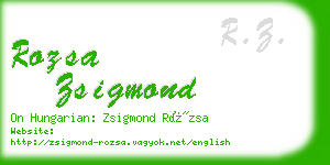 rozsa zsigmond business card